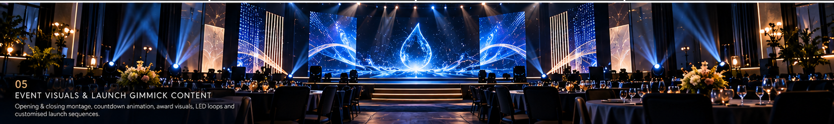 Corporate event visual production and LED content